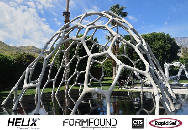 Form Found Design (FFD) combined Helix Steel Twisted Steel Micro Rebar and CTS Rapid Set Cement All to realize the MARS Pavilion.  Yet another American Innovation with Global Significance.