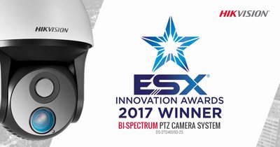 Hikvision’s DS-2TD4035D-25 Bi-Spectrum PTZ Camera System has been named the 2017 ESX Innovation Award winner in the video surveillance category.