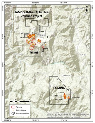 Figure 1: La Mina and Titiribi Project Location Map. (CNW Group/GoldMining Inc.)