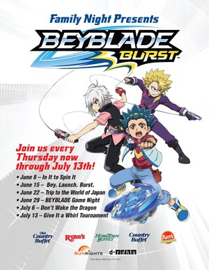 Ovation Brands® And Furr's Fresh Buffet® Team Up With BEYBLADE BURST For Action-Packed Family Night, June 8