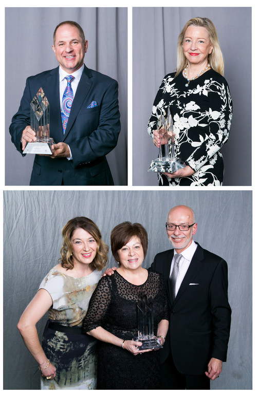 Award of Distinction Winners Clockwise: Clint Mahlman (London Drugs), Bonnie Brooks (formerly Hudson’s Bay Company), Allan, Anita and Lisa Malbranck (Diamond Gallery) (CNW Group/Retail Council of Canada)