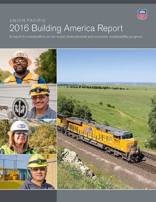 The 2016 Building America Report is Union Pacific’s eighth annual sustainability report. Union Pacific connects 23 states in the western two-thirds of the country by rail and is committed to delivering America’s goods in a safe, reliable and environmentally responsible manner.