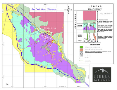 Figure 1. - Plan Map of Cusi Area (CNW Group/Sierra Metals Inc.)