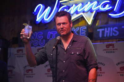 Blake Shelton celebrates the expansion of Smithworks Vodka in Nashville, Tennessee at karaoke bar WannaB’s on June 6, 2017. (Erika Goldring/Getty)