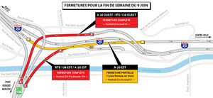 Projet Turcot et travaux de maintien de l'échangeur Saint-Pierre - Entraves dans l'échangeur Saint-Pierre durant la fin de semaine du 9 juin 2017