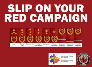 Paramedic Chiefs of Canada Partner With Wounded Warriors Canada to Launch the SLIP ON YOUR RED Campaign
