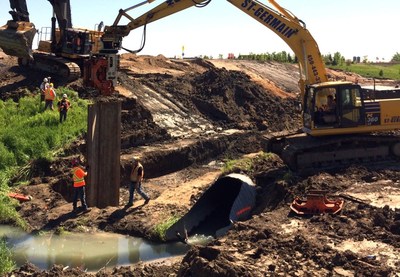 Travaux de l'autoroute 25 entre les kilomètres 44 et 45 à Saint-Roch-Ouest - Avancement des travaux