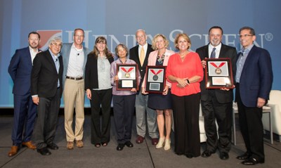 Henry Schein, Inc. has awarded its Henry Schein Cares Medals in the Dental category. L-R: Gerard Meuchner, Chairman and CEO Stanley M. Bergman, and Tim Sullivan of Henry Schein; Ann Copeland and Dr. Vacharee Peterson of gold medalist Community Dental Care; Dr. Thomas Underwood and Dr. Rhonda Switzer-Nadasdi of silver medalist Interfaith Dental Clinic of Nashville; Melissa Boughman and Dr. William Donigan of bronze medalist Gaston Family Health Services; and Henry Schein’s Jim Breslawski.