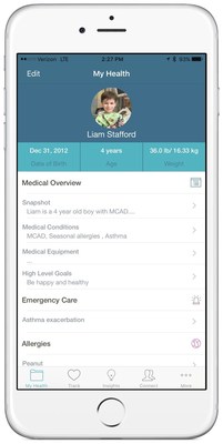 The My Health feature of the new Caremap app enables patients to capture details about their health conditions.