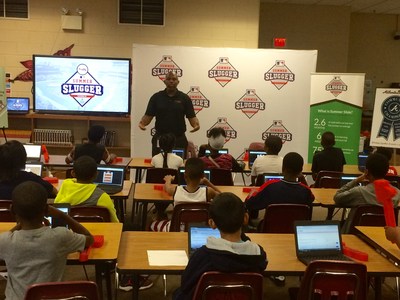 Georgia Power education coordinator, Cedric Sheffield, kicked-off the Braves Summer Slugger Program launch with an engaging Learning Power energy efficiency presentation to fourth and fifth grade students.