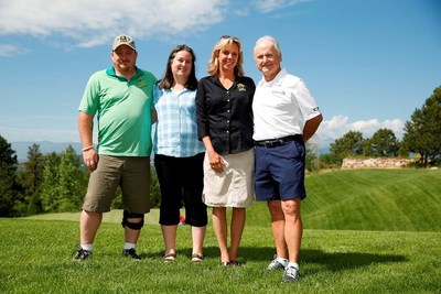 Project Sanctuary Founder and Chief Executive Officer Heather Ehle (third from left) pictured with Retreat Administrator and Army Veteran Ronnie Huddleston and his wife and Aimco Chief Administrative Officer Miles Cortez at the Aimco Care Charity Golf Classic.