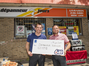 $127,159 - The retailer who sold the winning Lotto 6/49 ticket for the $12,715,949 jackpot receives his cheque