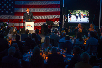 Featured guest speaker U.S. Army Master Sgt. Cedric King at the Carrington Charitable Foundation Gala in Greenwich, Conn.