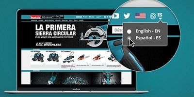 Los navegadores pueden elegir ahora ver los contenidos del sitio web de Makita Tools en español con un solo clic.