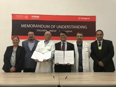 MOU signed between Mexico SAGARPA's INIFAP and Seegene for collaborative product development and clinical study: (from middle to left) INIFAP's bovine TB Director Dr. Ferando Otero, Head of Seegene Institute of Life Sciences Dr. Nackmoon Sung, INIFAP's TB chief researcher Dr. Marco Flores.