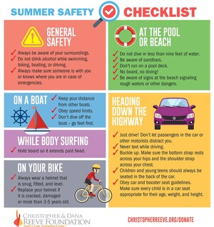 Christopher &amp; Dana Reeve Foundation Stresses the Importance of Summer Safety with Tips and Summer Safety Checklist
