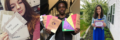 DoSomething.org members pose with their handmade Happy Ramadan cards for "Sincerely, Us" campaign.