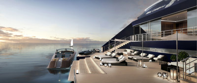 Rendering of the marina at aft end at one of the ships part of The Ritz-Carlton Yacht Collection