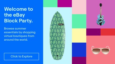 From surfboards from Sydney, sunglasses from Paris, guitars from Brooklyn, and more, the eBay Block Party is accessible on desktop, tablet or mobile device via a 360-degree experience, as well as eBay ShopBot.