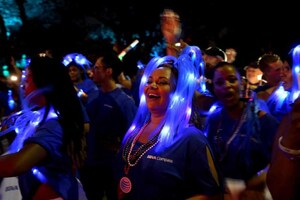 BBVA Compass' signature blue colors to welcome attendees to Houston's Pride Parade