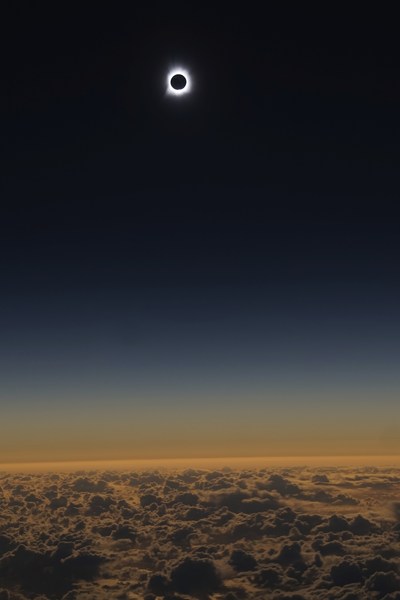 2016 total solar eclipse as seen from Alaska Airlines flight 870.