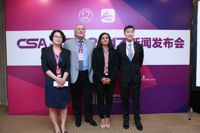 From Left to Right Professor Liping Liu (CSA), Professor Werner Hacke (WSO), Vice President Quality Improvement Michele Bolles (AHA/ASA), M.D., Ph.D,  Ying Xian (AHA/ASA)