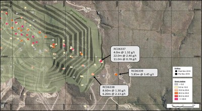 Figure 5 – Coronation North Extension Drilling in Plan (CNW Group/OceanaGold Corporation)