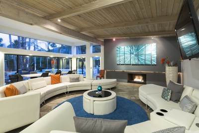 Beautiful living room at Las Palmas Modern vacation home in Palm Springs, California