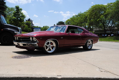1969 Chevelle SS with a 700+HP, 540 c.i.d. engine restomod built by Blackdog Speed Shop of Lincolnshire, IL.  This customer build includes new electronics, new dash, custom suspension, Blackdog custom headers, exhaust, and interior, with new 4-wheel power disc brakes, new driveshaft and differential to handle the extreme speed of this street beast.