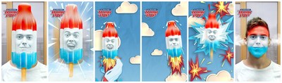 The fun and quirky Snapchat lens turns users’ faces into red, white and blue Original Bomb Pop rockets.