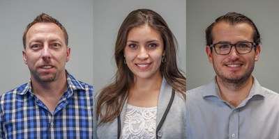 UbiQD VP of Business Development Steve Reinhard, Operations Manager Liseth Garay, and R&D Chemist Nicolai Archuleta have recently joined the company.