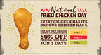 Pollo Campero celebra el "Día Nacional del Pollo Frito" ofreciendo 50 por ciento de descuento en todas las órdenes personales de pollo tradicional del 5 al 7 de Julio