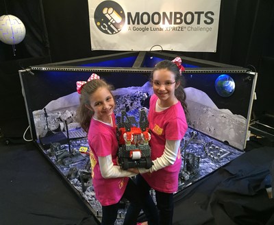 2015 Google XPRIZE Moonbots Challenge with Hadley Robertson (left) and Delaney Robertson (right).