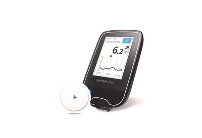 FreeStyle Libre system eliminates the need for routine finger sticks(1), requires no routine finger stick calibration, and reads glucose levels through a sensor worn on the back of the upper arm for up to 14 days. The disposable sensor, the size of a quarter, is worn on the back of the upper arm. The sensor can read glucose levels through clothing, making testing more convenient and discreet.