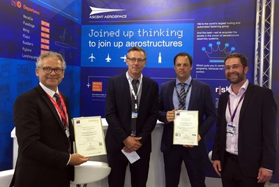 Representatives from AFNOR commemorated the achievement with a presentation of the certificate on the Ascent Aerospace stand at Le Bourget Paris Air Show.