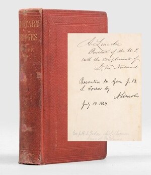 Remarkable Rare Book Inscribed by President Abraham Lincoln