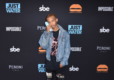 Jaden Smith and Sam Nazarian at Umami Burger Redesign Launch Party at The Grove in Hollywood