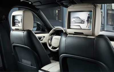Rear-seat infotainment displays on all-new Range Rover Velar, supplied by Visteon