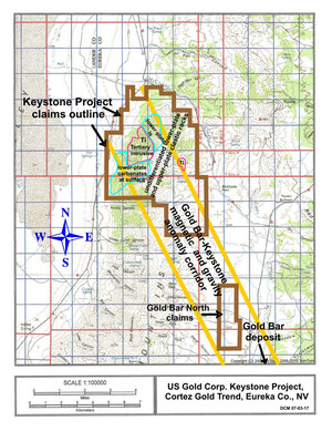 US Gold Corp Increases Opportunity at its Keystone Asset with the Acquisition of Adjacent Gold Bar North Gold Exploration Property