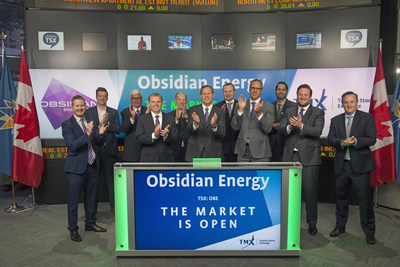 David French, President and Chief Executive Officer, Obsidian Energy Ltd. (OBE), joined Rob Peterman, Vice-President, Global Business Development, TMX Group, to open the market. Obsidian Energy is an intermediate-sized oil and gas producer with a portfolio of assets based in Western Canada. Obsidian Energy Ltd. commenced trading on Toronto Stock Exchange on August 1, 1980. (CNW Group/TMX Group Limited)