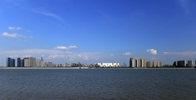 The southern shore of Qian Tang River in Hangzhou, China