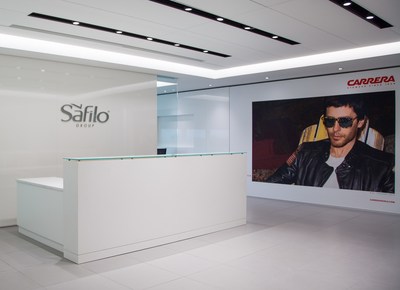 Reception area of new Secaucus headquarters of Safilo North America