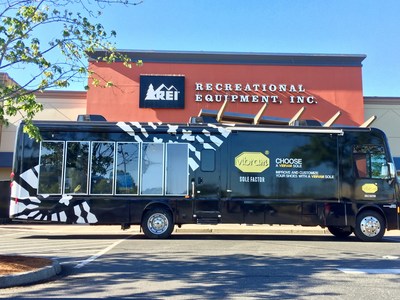 Vibram's 38-foot mobile cobbler unit is now on tour at an REI near you...