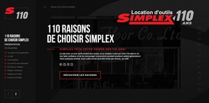 Location d'outils Simplex crée un site spécial pour souligner son 110e anniversaire