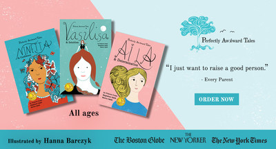 Mom's Choice Awards Triple Gold for Perfectly Awkward Tales-- a Fairy Tale Series Where Self-Acceptance is the Hero, Penned by a Princess, Her Sister, and Their Mom.  Image