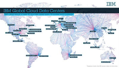 IBM's global network of nearly 60 cloud data centers spans 19 countries and 6 continents.