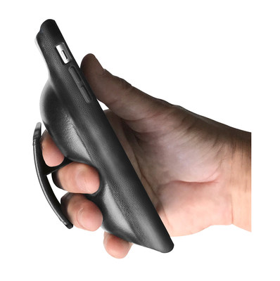 "Touching the buttocks is one of the most pleasant tactile and ergonomic experiences," Allen Hirsch, artist/inventor of HandL phone cases. HandL Smartphone Cases are designed to be a natural extension of your hand. They feature a patented elastic and brace system that allows you to hold your device with just one or two fingers, freeing up your other hand and relieving the stress and discomfort of gripping.