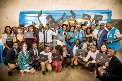 Graduating class with Kepler academic team, SNHU, UNHCR, and MIDIMAR (photo credit to Alex Buisse)