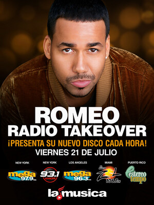 Spanish Broadcasting System estrena exclusivamente el álbum de Romeo Santos a través de las estaciones de radio en Estados Unidos el viernes 21 de julio