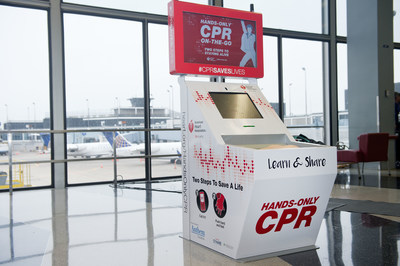 An American Heart Association Hands-Only CPR Training Kiosk supported by the Anthem Foundation resides in Terminal 2 at O’Hare International Airport. The O'Hare kiosk was installed in 2016.